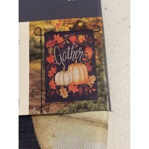 Gather Fall Garden Flag‎ Size: 12.5" X 18" Pumpkins And Leaves Flag Only NEW